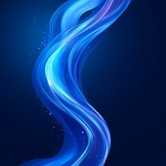 Poster - Abstract Blue Swirling Light Wave Design