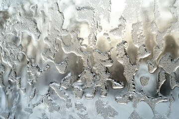 Poster - Abstract frosty patterns on a glass surface, creating a unique texture and design.