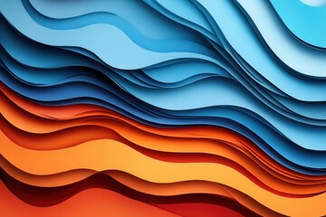 Poster - Dynamic paper art design illustrating global political changes with layered waves in smooth gradient tones Generative AI