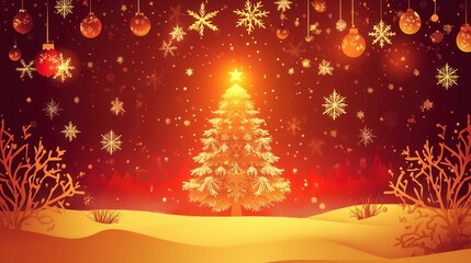 Aufkleber - Christmas paper cutout with glowing tree and festive decorations creating a warm holiday atmosphere Generative AI