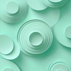 Poster - Abstract Mint Green Concentric Circles Design