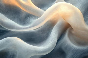 Poster - Soft, sheer fabric drapes elegantly, showcasing subtle color variations and a delicate texture.