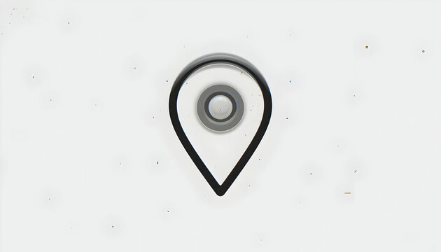 Location Pointer Icon on White Background for Maps and Navigation