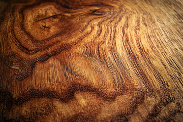 Poster - Close-up view of rich, dark brown wood grain, showcasing intricate texture and natural patterns.