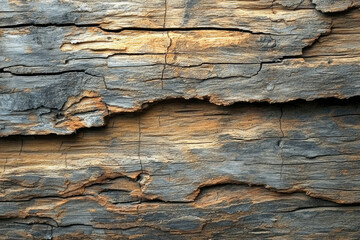 Poster - Close-up of weathered, decaying wood showing texture and grain.