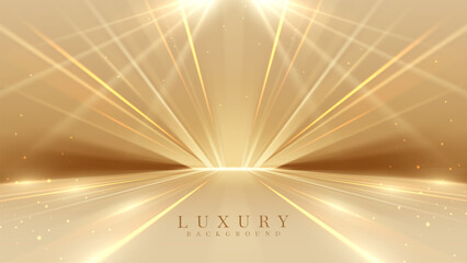 Wall Mural - Golden spotlight on a luxurious cream background.