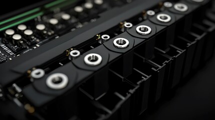Poster - Close-up view of a sleek electronic circuit board showcasing intricate components and design