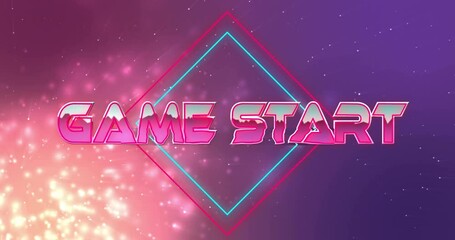 Poster - Neon colors with cosmic background creating animation for game start screen