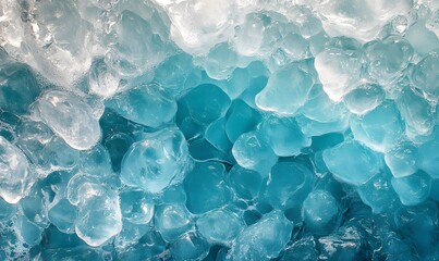 Poster - Abstract Ice Cubes Texture, gradient from white to light blue, close up view