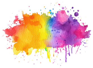 Wall Mural - png rainbow background watercolor colorful.