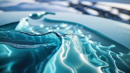 Poster - Captivating blue water ripples reflecting light in a serene outdoor environment during the daytime