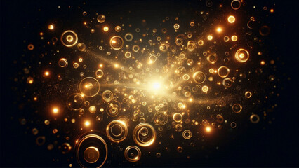 Poster - Glowing golde circle background vector illustration