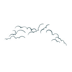 clouds vector line isolated