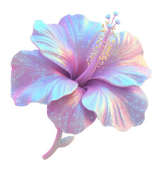 Wall Mural - png celestial graphic of hibiscus flower pastel art.