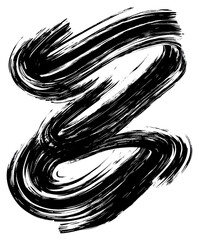 Wall Mural - png a curved scribble abstract black contemporary.