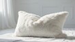 © Den Boro Day - Soft fluffy white pillow with textured faux fur material adds luxurious touch