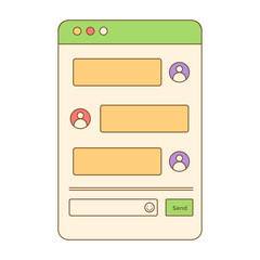 Retro Chat UI Clipart