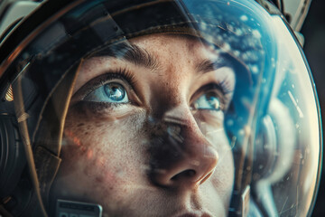 Poster - space tourist explore moon landscape generative ai picture