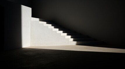 Poster - Minimalistic architecture  a modern building showcasing clean lines and artistic light play
