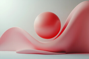 Poster - abstract curved 3d elements generated with ai
