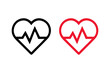 © Nazmul - Set of heartbeat icons, Cardiogram icon vector illustration.