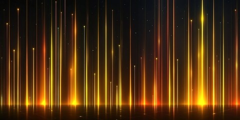 Poster - Colorful vertical light streaks create an abstract display of energy in a dark space