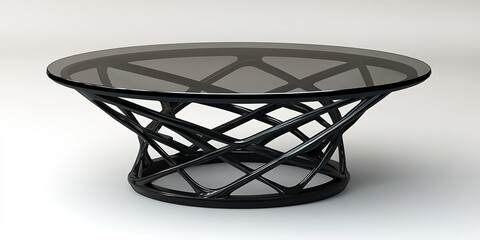 Poster - Elegant modern coffee table with an intricate design and glass surface suitable for contemporary living spaces