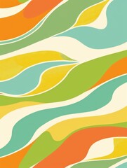 Poster - A wavy, abstract pattern composed of curved lines that intertwine and flow harmoniously.