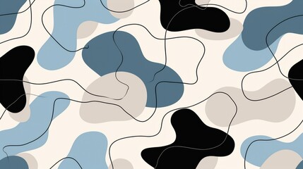 Poster - A wavy, abstract pattern composed of curved lines that intertwine and flow harmoniously.