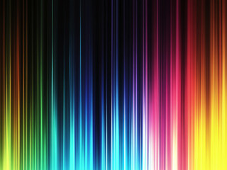 Poster - Abstract image of vertical, multicolored light streaks on dark background, creating a vibrant and dynamic visual effect, showcasing energy and dynamism