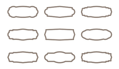 Aufkleber - A set of simple vintage style frames transparent background
