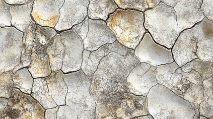 Aufkleber - Cracked, textured surface in beige and grey tones, showcasing a weathered, aged appearance, representative of natural erosion or time's passage