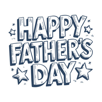 Happy Father's day typography calligraphy Vector Illustration