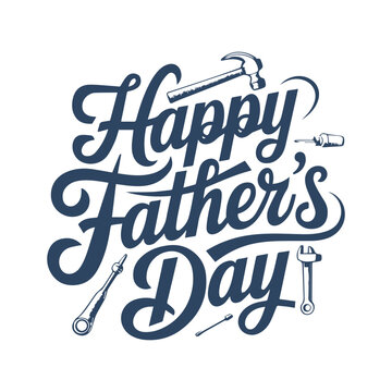 Happy Father's day typography calligraphy Vector Illustration
