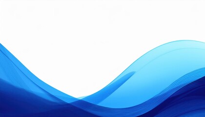 Poster - minimalistic abstract blue wave design with gradient flow, dynamic curved lines, and soft transparency for modern digital background
