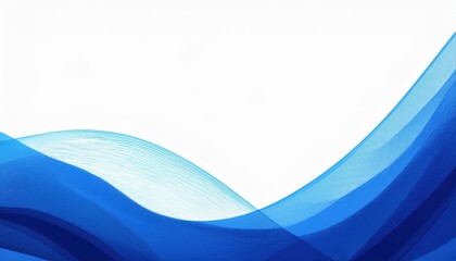 Poster - minimalistic abstract blue wave design with gradient flow, dynamic curved lines, and soft transparency for modern digital background