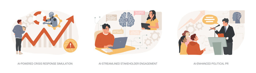 Poster - AI-powered PR abstract concept vector illustrations.