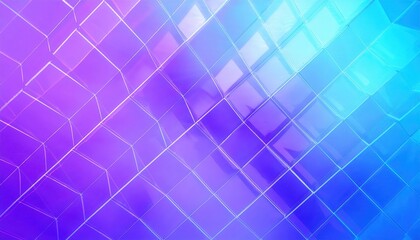 Leinwandbilder - futuristic transparent cube structure with neon gradient lighting, abstract digital background for technology and innovation

