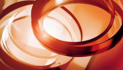 Leinwandbilder - abstract orange metallic curved lines with glowing center, futuristic technology background, ideal for digital design

