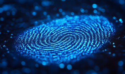 Poster - Glowing Fingerprint Unique Identification Security Data Science Technology