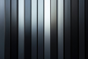 Poster - Vertical parallel lines of dark gray and black metal, creating a textured background.