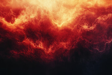 Poster - Abstract fiery nebula, swirling red and orange hues, cosmic energy, fiery cloudscape.