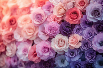 Poster - A breathtaking gradient of pastel roses, transitioning from warm peach to cool purple.