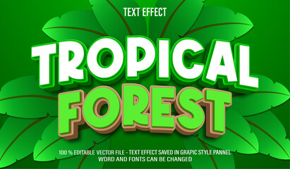 Poster - Tropical Forest 3d editable text effect style