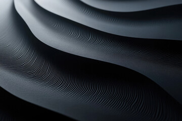 Poster - Abstract dark gray waves with subtle textures create a visually captivating, minimalist design.
