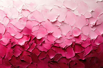 Poster - Abstract pink and red paint texture with a gradient effect, showcasing impasto technique.
