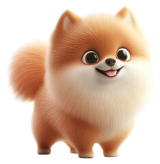 Wall Mural - PNG Dog pomeranian cartoon pet.