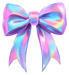 Wall Mural - png celestial graphic of bow ribbon icon art accessories holographic.