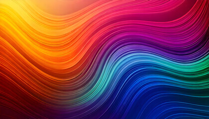 Poster - Colorful wavy lines creating vibrant abstract background