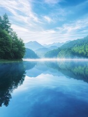 Wall Mural - lake with surrounding landscape